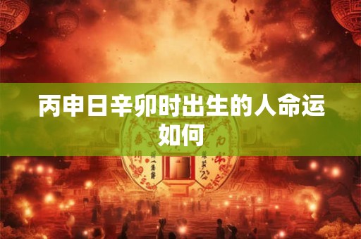 丙申日辛卯时出生的人命运如何 丙申日辛卯时出生的人命运如何