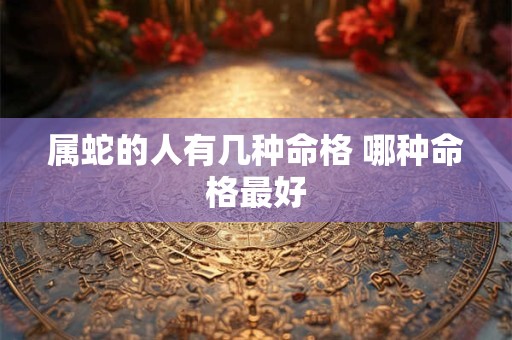 属蛇的人有几种命格 哪种命格最好