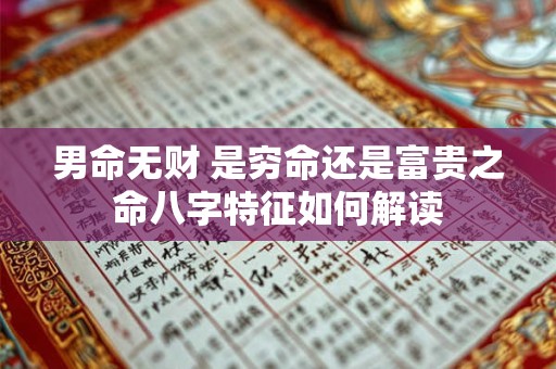 男命无财 是穷命还是富贵之命八字特征如何解读