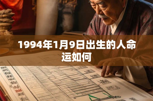 1994年1月9日出生的人命运如何