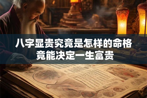 八字显贵究竟是怎样的命格 竟能决定一生富贵
