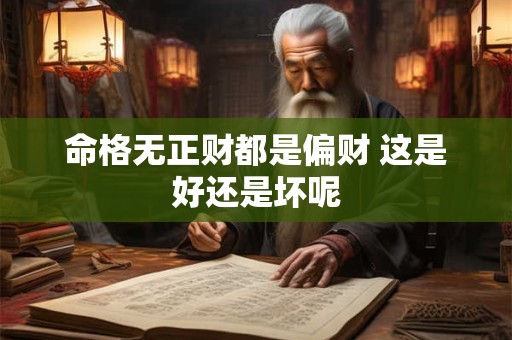 命格无正财都是偏财 这是好还是坏呢