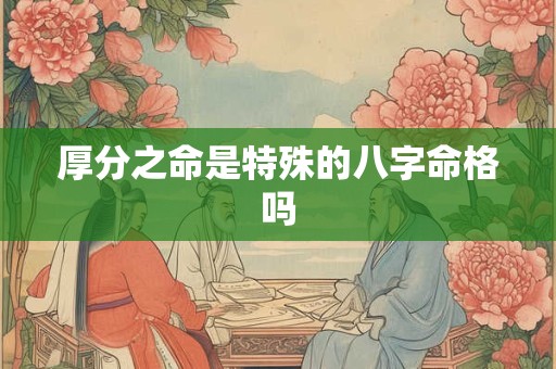 厚分之命是特殊的八字命格吗