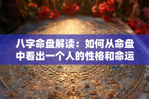 八字命盘解读：如何从命盘中看出一个人的性格和命运
