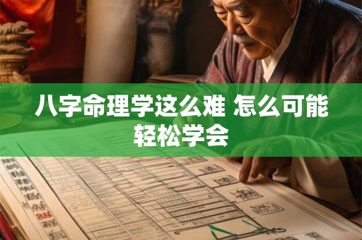 八字命理学这么难 怎么可能轻松学会