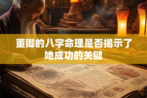 董卿的八字命理是否揭示了她成功的关键