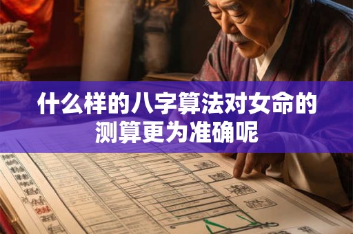 什么样的八字算法对女命的测算更为准确呢