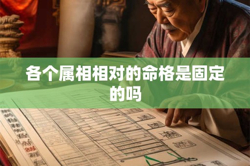 各个属相相对的命格是固定的吗