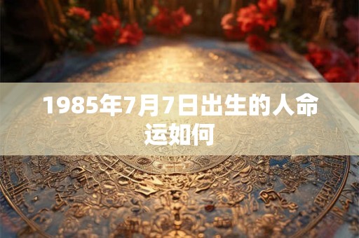 1985年7月7日出生的人命运如何