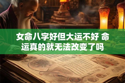 女命八字好但大运不好 命运真的就无法改变了吗