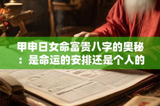 甲申日女命富贵八字的奥秘：是命运的安排还是个人的努力