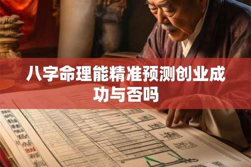 八字命理能精准预测创业成功与否吗
