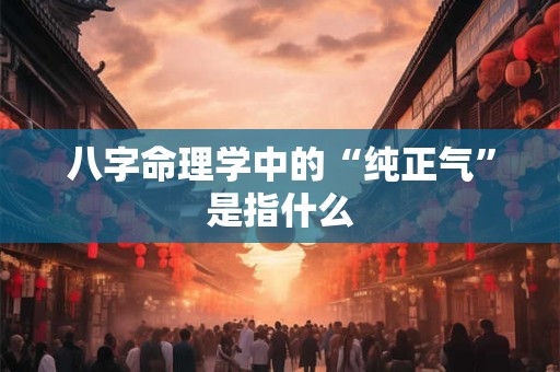 八字命理学中的“纯正气”是指什么