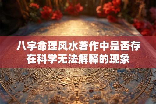 八字命理风水著作中是否存在科学无法解释的现象