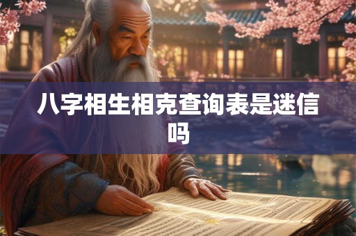 八字相生相克查询表是迷信吗