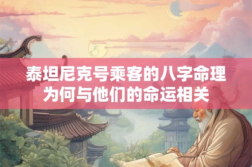 泰坦尼克号乘客的八字命理为何与他们的命运相关