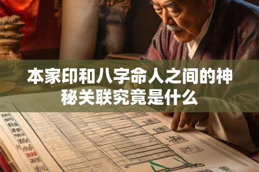 本家印和八字命人之间的神秘关联究竟是什么