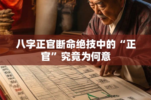 八字正官断命绝技中的“正官”究竟为何意
