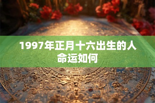 1997年正月十六出生的人命运如何