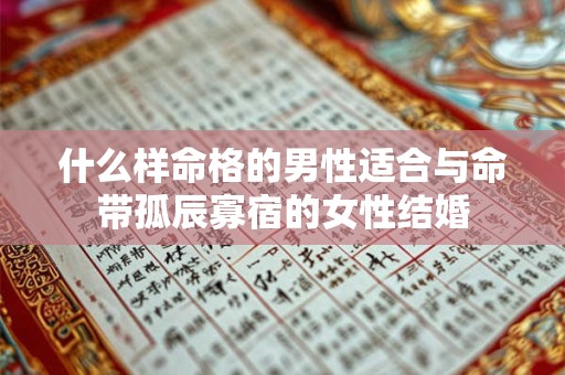 什么样命格的男性适合与命带孤辰寡宿的女性结婚