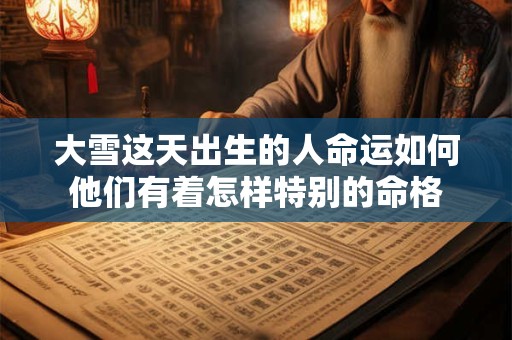 大雪这天出生的人命运如何他们有着怎样特别的命格
