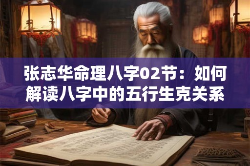 张志华命理八字02节：如何解读八字中的五行生克关系
