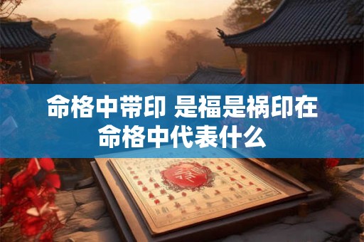 命格中带印 是福是祸印在命格中代表什么
