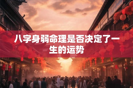 八字身弱命理是否决定了一生的运势