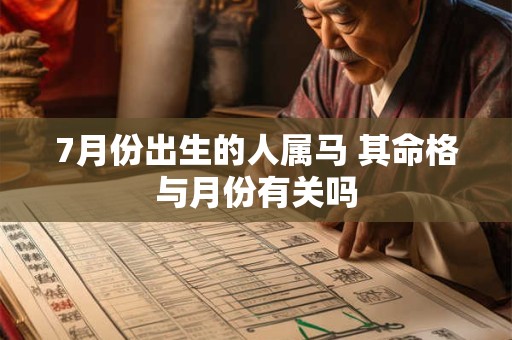 7月份出生的人属马 其命格与月份有关吗