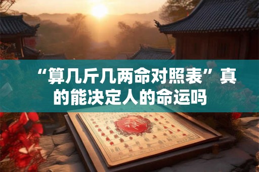 “算几斤几两命对照表”真的能决定人的命运吗