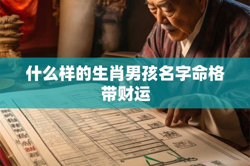 什么样的生肖男孩名字命格带财运