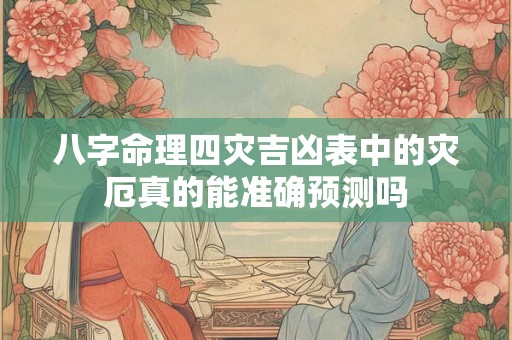 八字命理四灾吉凶表中的灾厄真的能准确预测吗