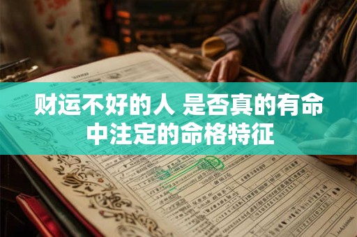 财运不好的人 是否真的有命中注定的命格特征