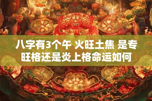 八字有3个午 火旺土焦 是专旺格还是炎上格命运如何