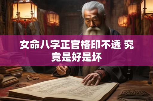 女命八字正官格印不透 究竟是好是坏