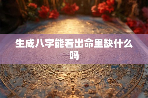 生成八字能看出命里缺什么吗