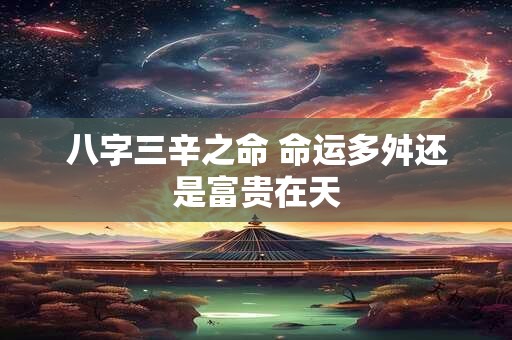 八字三辛之命 命运多舛还是富贵在天