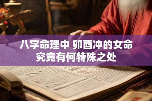 八字命理中 卯酉冲的女命究竟有何特殊之处