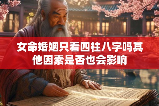 女命婚姻只看四柱八字吗其他因素是否也会影响