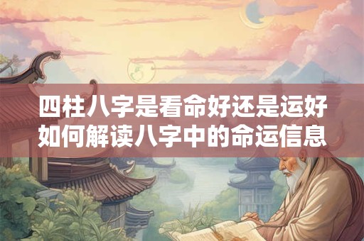 四柱八字是看命好还是运好如何解读八字中的命运信息