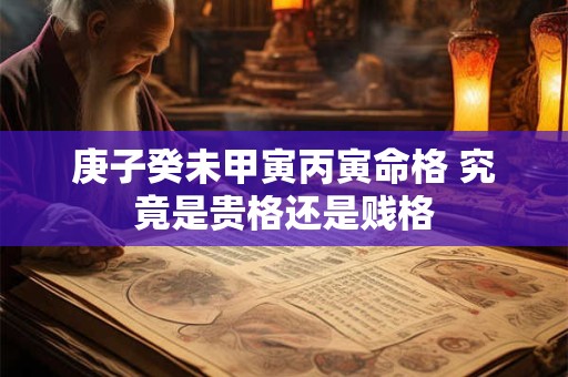 庚子癸未甲寅丙寅命格 究竟是贵格还是贱格