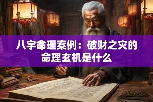 八字命理案例：破财之灾的命理玄机是什么