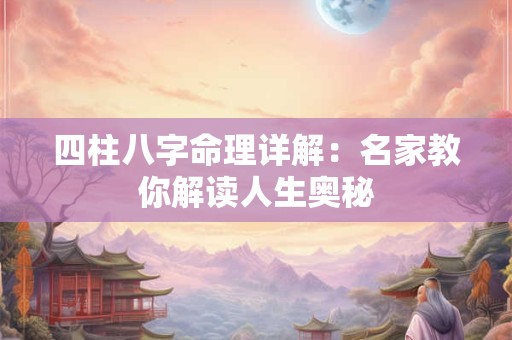 四柱八字命理详解：名家教你解读人生奥秘