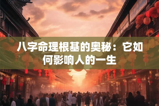 八字命理根基的奥秘：它如何影响人的一生