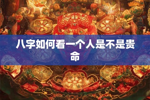 八字如何看一个人是不是贵命