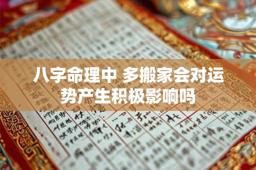 八字命理中 多搬家会对运势产生积极影响吗