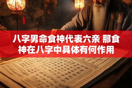 八字男命食神代表六亲 那食神在八字中具体有何作用