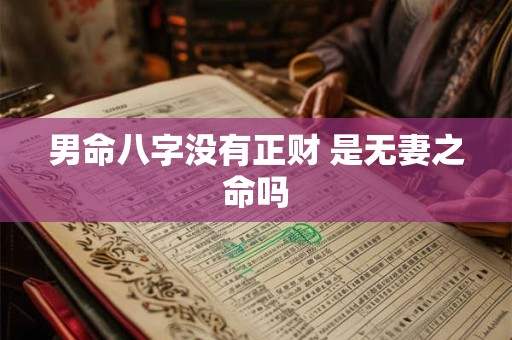 男命八字没有正财 是无妻之命吗