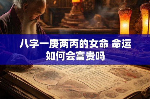 八字一庚两丙的女命 命运如何会富贵吗