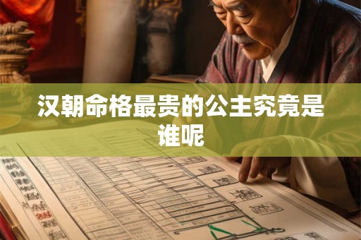 汉朝命格最贵的公主究竟是谁呢